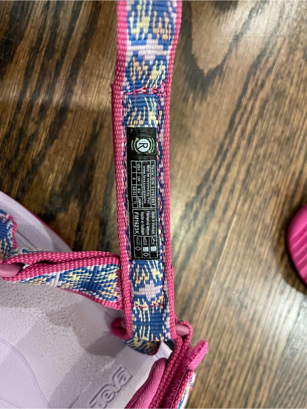 Teva Girls Pink Patterned Strap Sandals